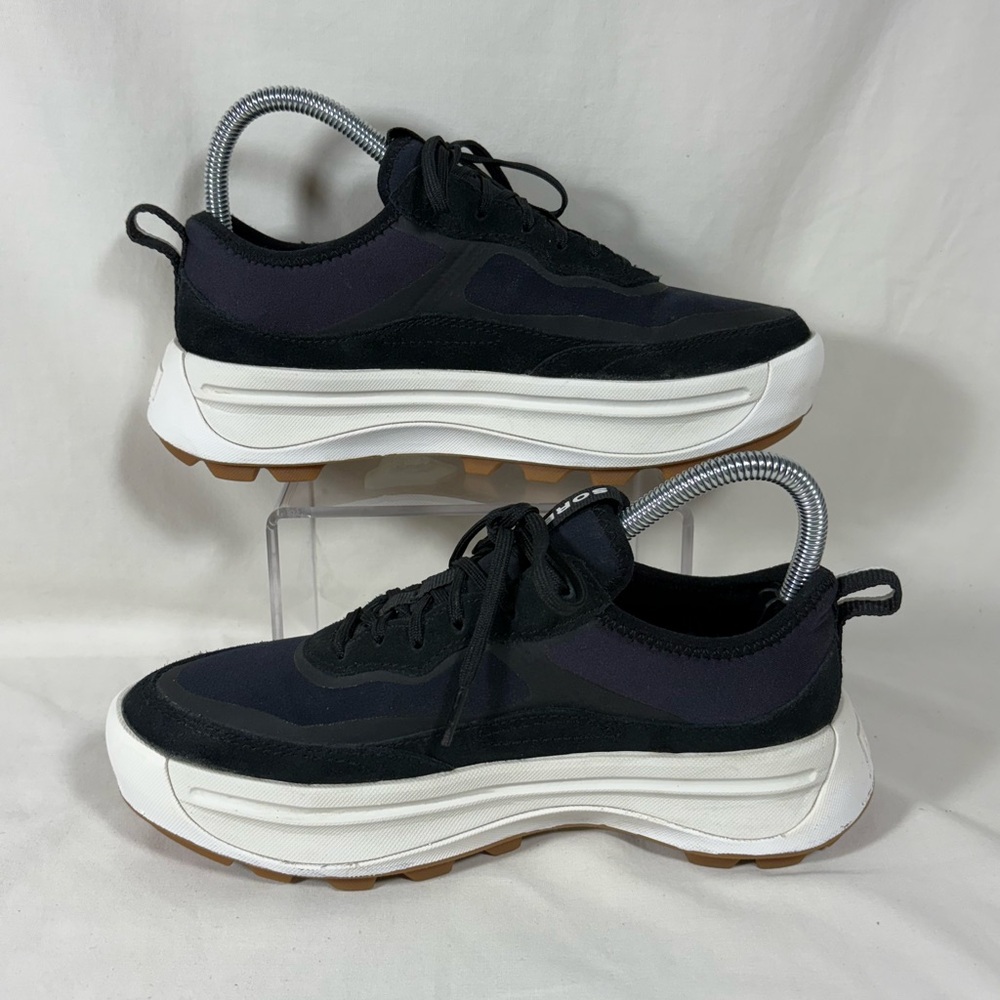 SOREL ONA 503 Everyday Women's Platform Sneaker Size 7 Black Suede - Picture 2 of 14